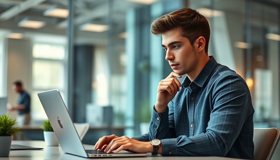 Focused young man in office creating effective employee training plan.