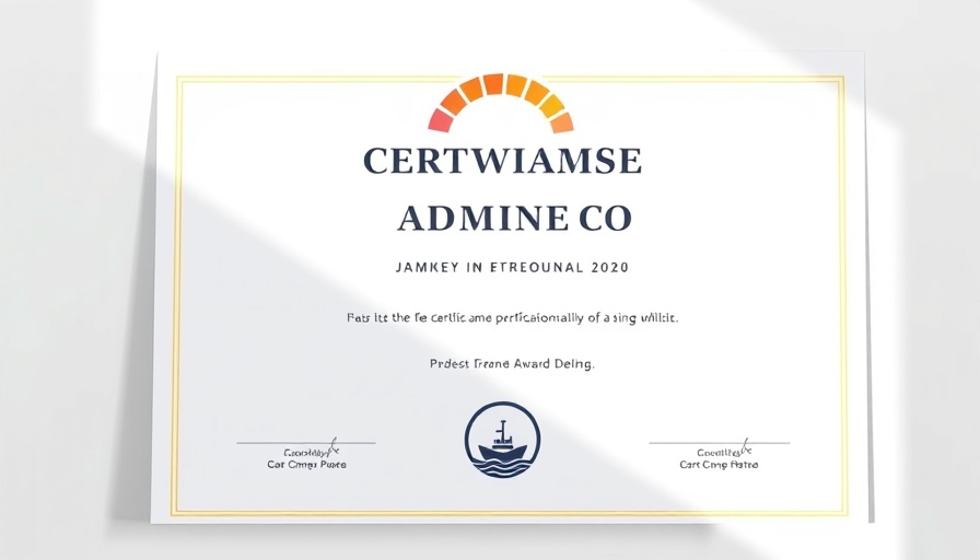 Professional award design for Streamlining Advisor Workflows with ship logo and colorful pattern.