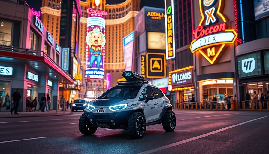 Zoox robotaxi service operating in Las Vegas Strip.
