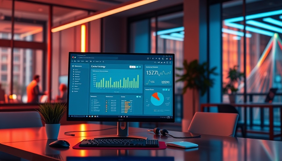 AI and CRM integration in modern office for small business contracts.