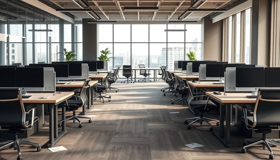 Upscale coworking space closure with modern empty interior.
