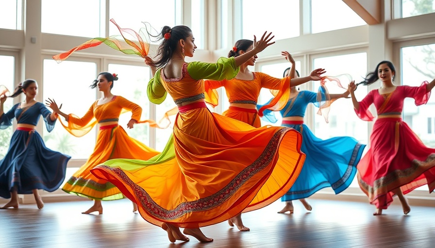 Dancers in colorful traditional attire inside a library as a community hub.