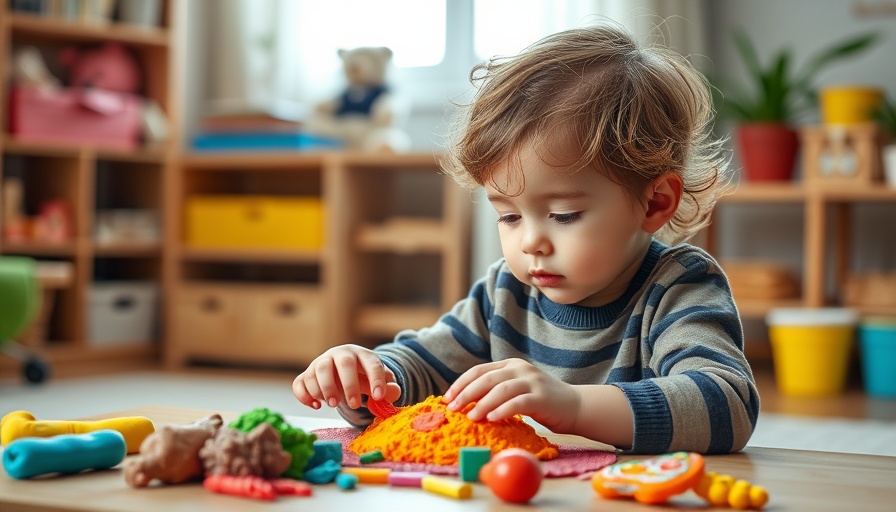 Child engaging in creative play with colorful dough indoors