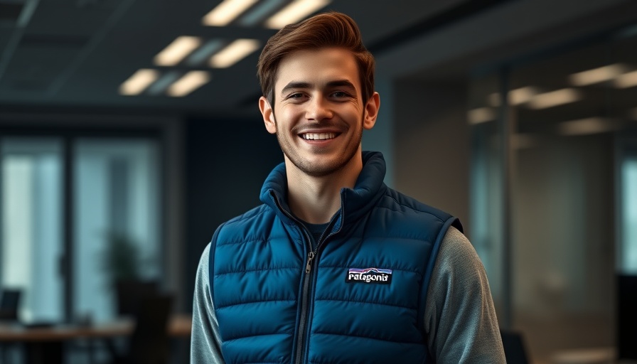 Young man in Patagonia vest embodies corporate America's style.