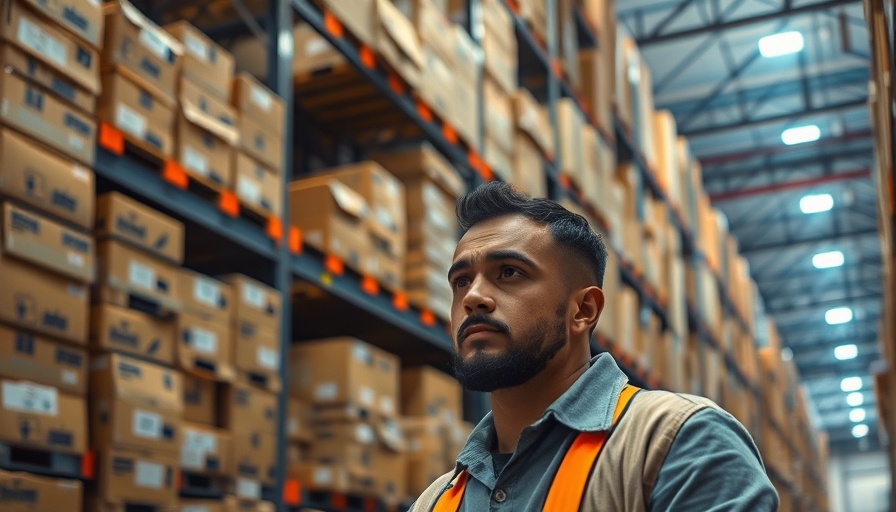 Warehouse inventory control highlighting business importance with organized boxes.