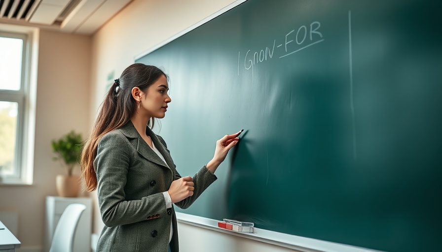 Best Practices for New Hire Orientation in a modern office with a woman writing on a blackboard.