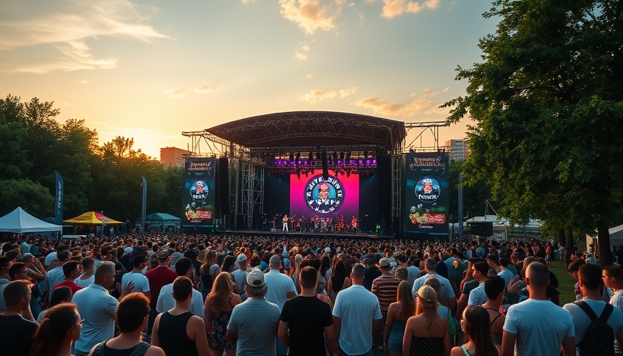 Music festival illustrating public parks commercialization.