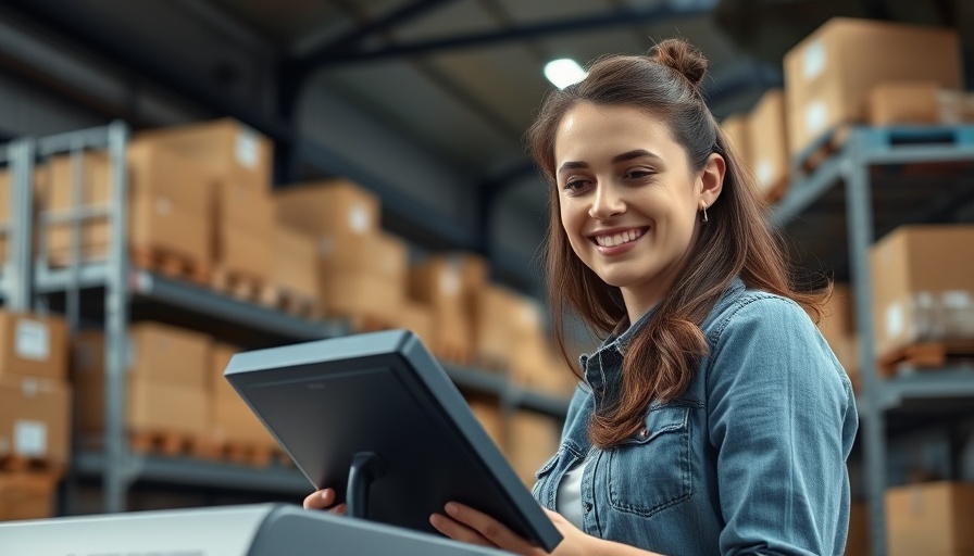 Woman managing inventory in warehouse, emphasizing enterprise inventory management.