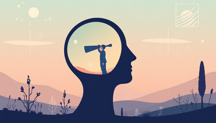 Abstract illustration of self-awareness with human head silhouette.