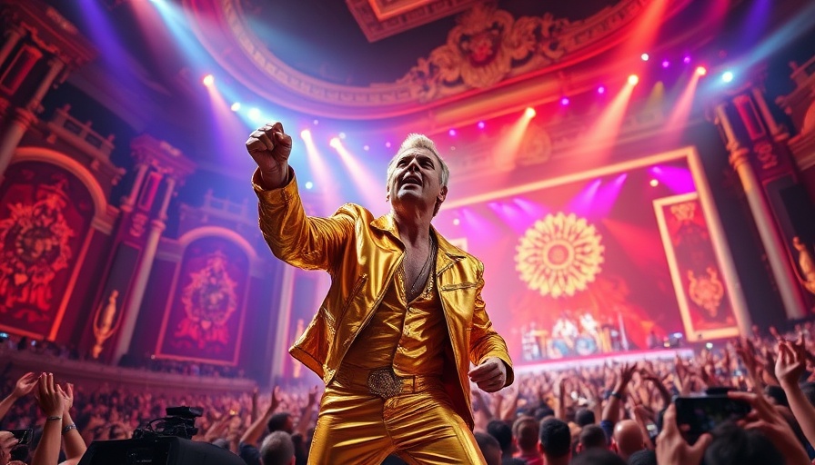 Energetic concert scene showcasing mutual aid for artist healthcare