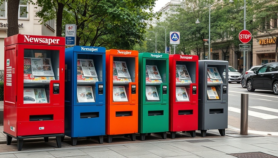 Colorful newspaper vending machines address local news decline solutions