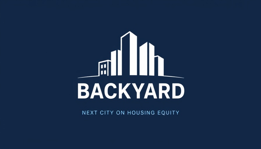 Logo with stylized buildings and text on housing equity