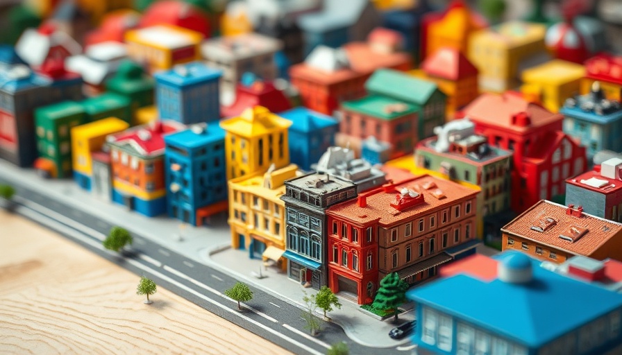 Zoning reform California SB 9 miniature model depicting urban planning.