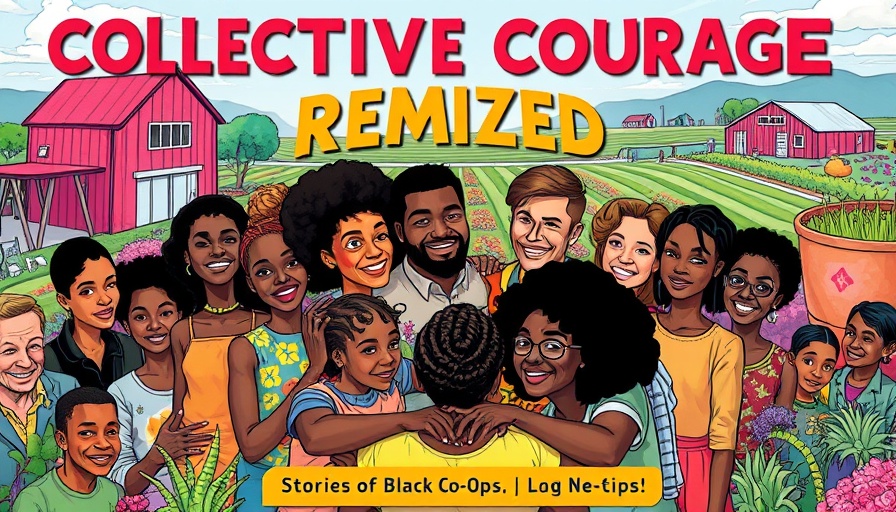 Illustration of 'Collective Courage Remixed' cover depicting Black cooperative movement.