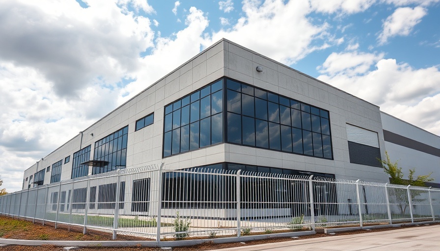 Portland ICE facility building with white fence under cloudy sky.
