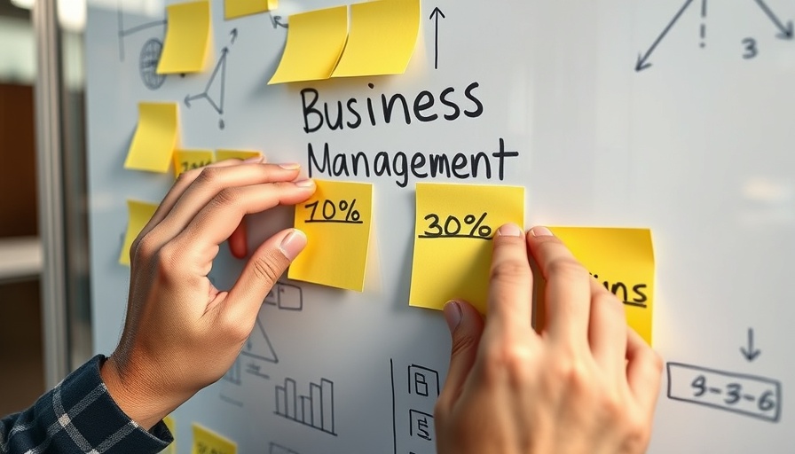 Hands arranging sticky notes on whiteboard for 90-day onboarding plan template.