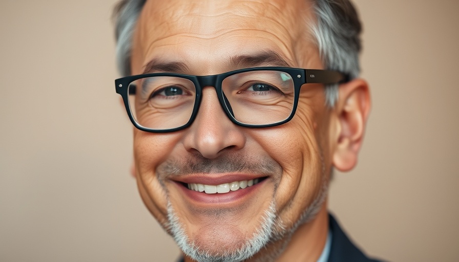 Middle-aged man with glasses smiling confidently.