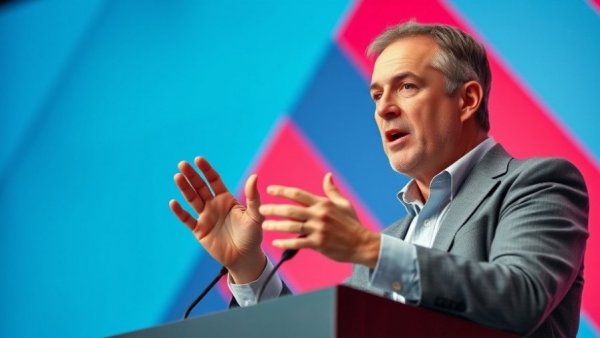 Heritage Foundation Exodus speaker passionately addressing audience at podium.