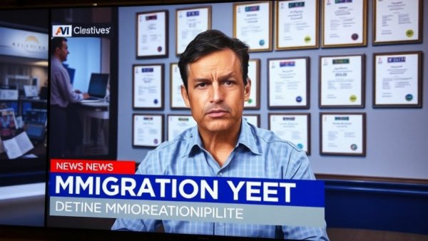 USCIS Application Pause news broadcast with official speaker.