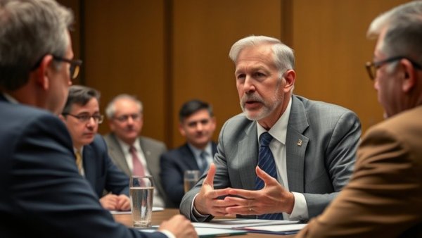 Politician speaking passionately at a conference, Trump Greenland threats.