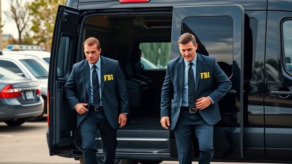 FBI agents at election office during FBI raid operation.