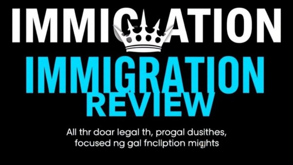 Immigration Review podcast cover with Statue of Liberty crown, text by Kevin A. Gregg, Esq.
