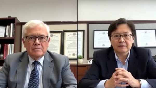 Webinar on pending immigration applications with two speakers.