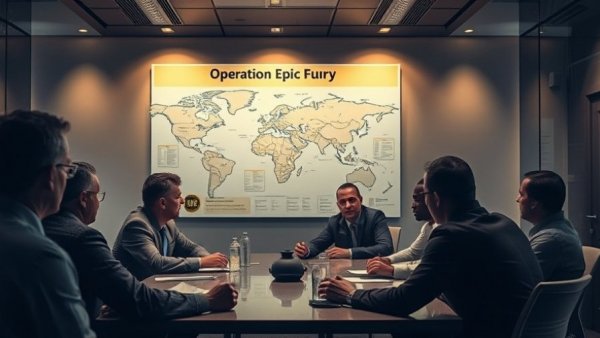 Conference meeting with focused group in dark room analyzing operations map.