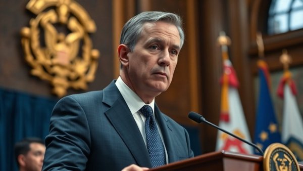 DOJ Epstein Investigation: Serious man in suit addressing media