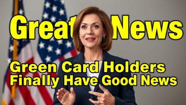 Professional woman shares positive news in immigration policy.