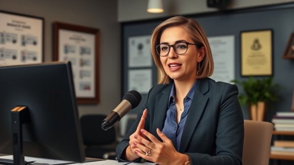 Woman discusses deportation risks with a work permit in an educational video.