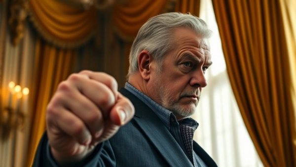 Trump showing determination, side profile analysis.