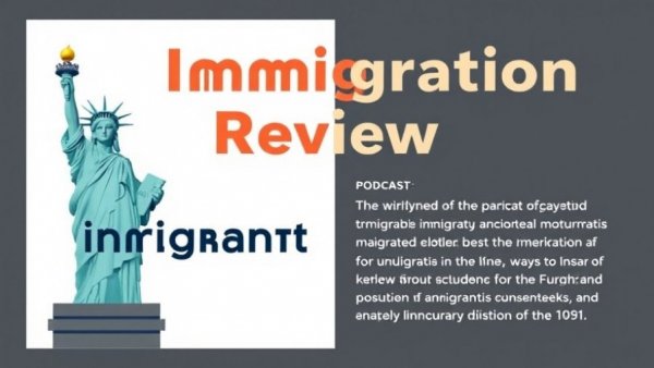 Immigration Review podcast cover with Statue of Liberty crown.