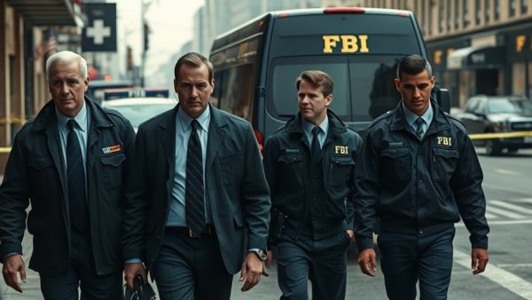 FBI agents approach van in Georgia election misunderstanding case.