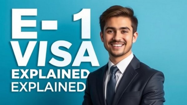 Confident man explaining E-1 Visa requirements and benefits.