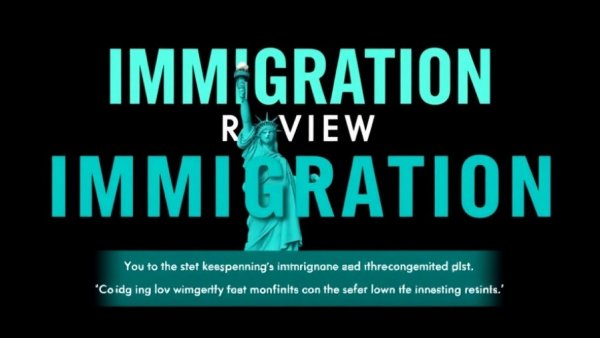 Podcast cover for Immigration Review with the Statue of Liberty.