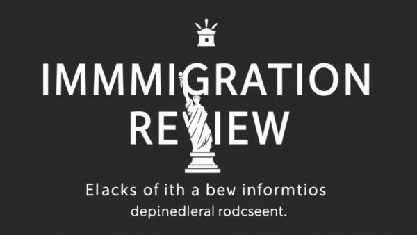 Immigration Review podcast cover with liberty symbol and text.