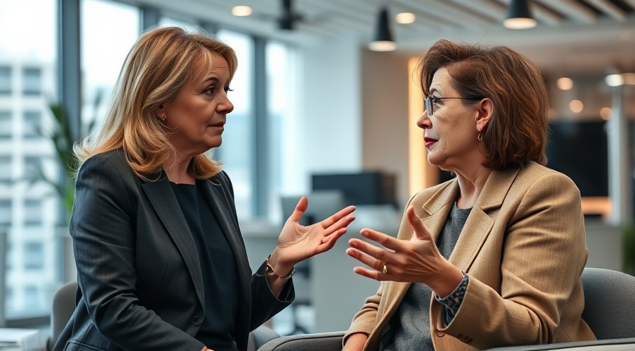 Middle-aged woman discussing green card travel risks with immigration attorneys in a modern office.