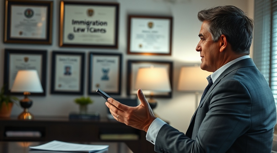 Focused legal expert explaining during immigration show