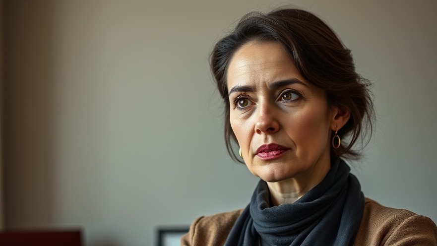 Focused woman discussing immigration policy and travel ban effects indoors