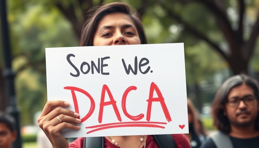 Protester with sign advocating for DACA ruling at a rally.