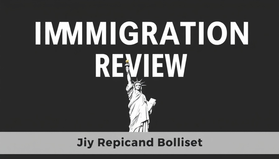 Podcast cover for Immigration Review with Liberty graphic.