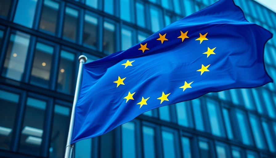 European Union flag against a glass building, symbolizing political dynamics.