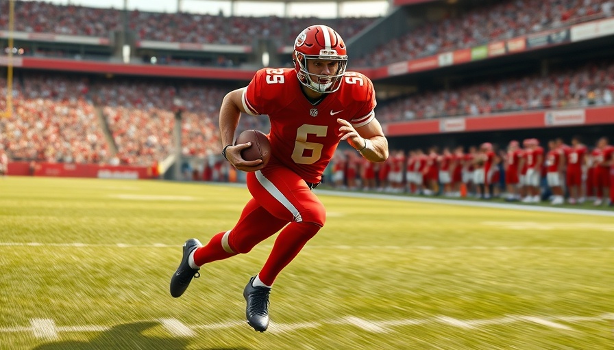 Football player in red during NFL DFS Showdown game.