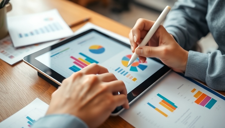 Analyzing graphs on a tablet with educational apps, detailed view.