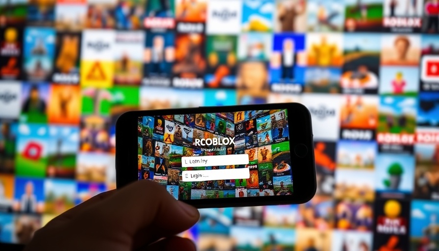Vibrant Roblox game icons with smartphone focus on login, highlighting internet safety.