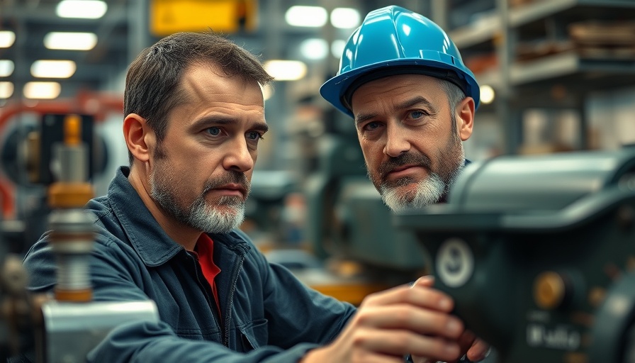 Industrial worker focused on machinery operation in a factory.