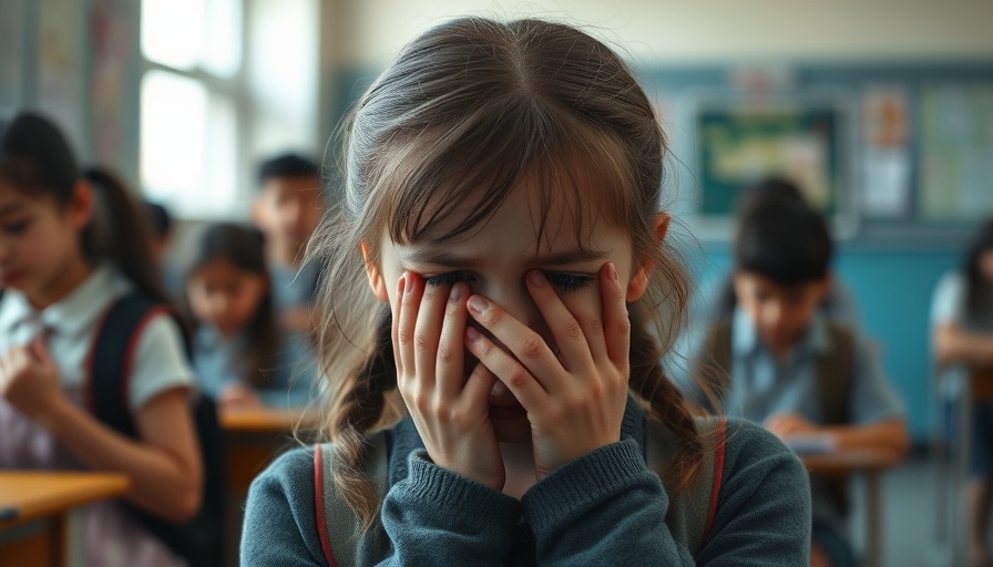 Talk to Your Child About Bullying: Young girl upset at school.