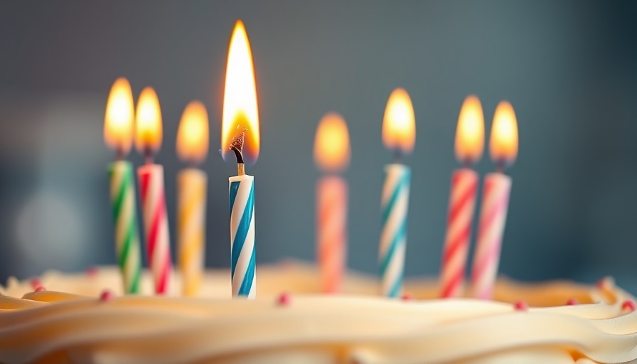 Vibrant birthday candles lit on a cake showcasing the power of positive aging.