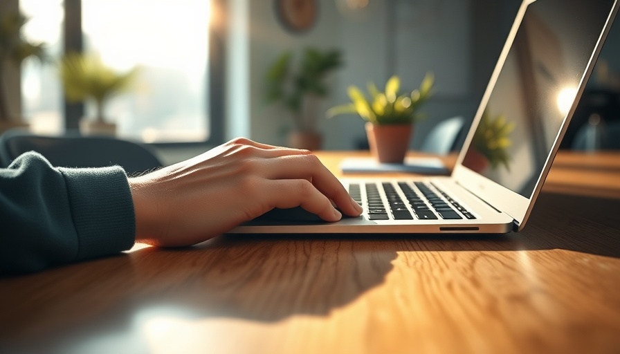 Close-up of hand using computer mouse in modern workspace.